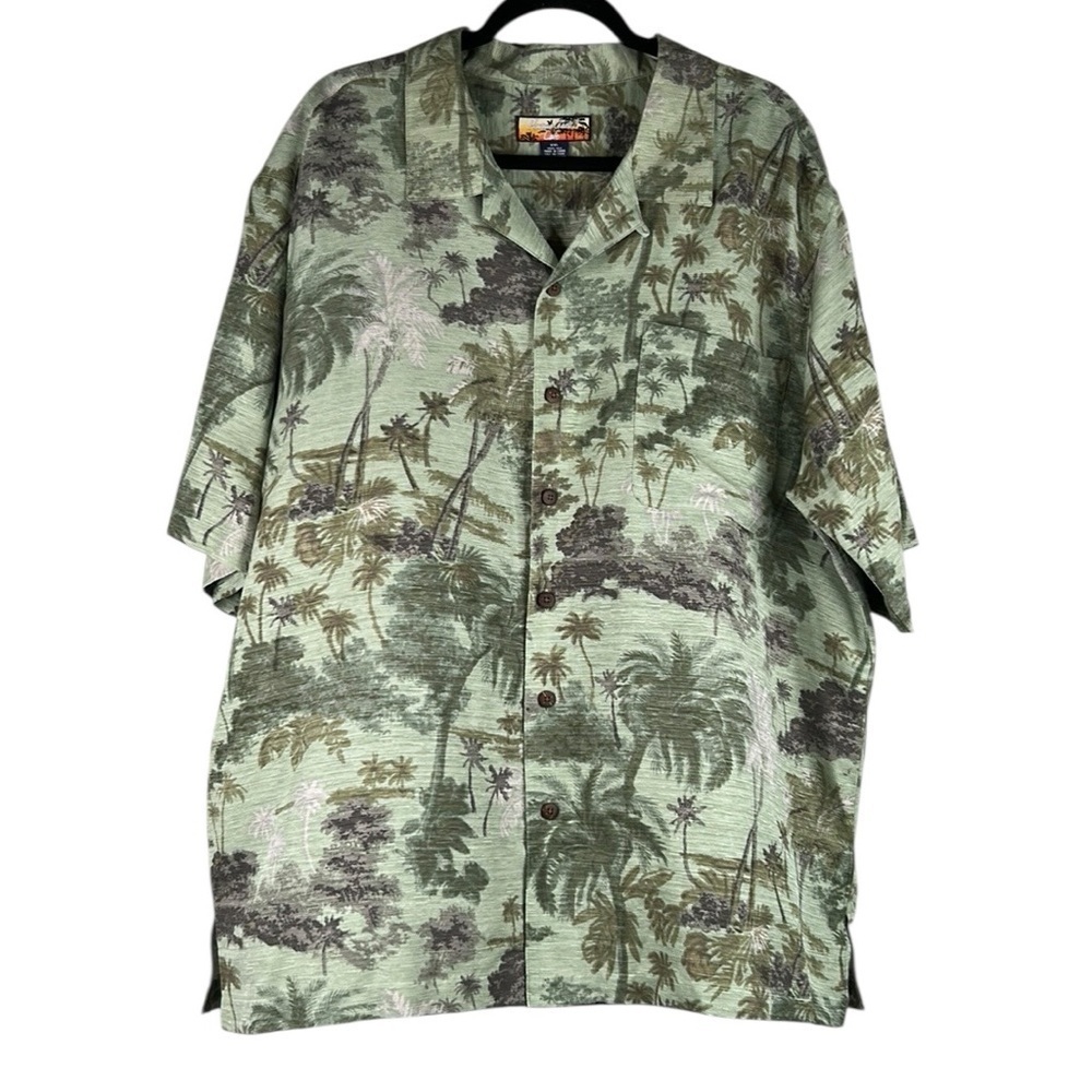 Havana Jack's Cafe 100% Silk Men's Tropical Hawaiian Short Sleeve Shirt Size XXL